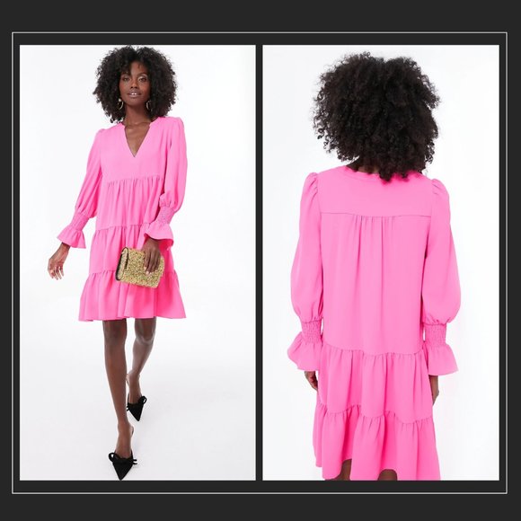 Pomander PlaceNEW Electric Pink Crepe Kenzo Dress Size L